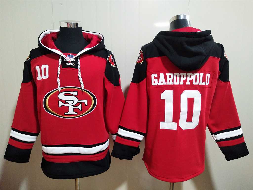 49ers 10 Jimmy Garoppolo Red All Stitched Sweatshirt Hoodie,We sell and wholesale 49ers 10 Jimmy Garoppolo Red All Stitched Sweatshirt Hoodie on line form chian!